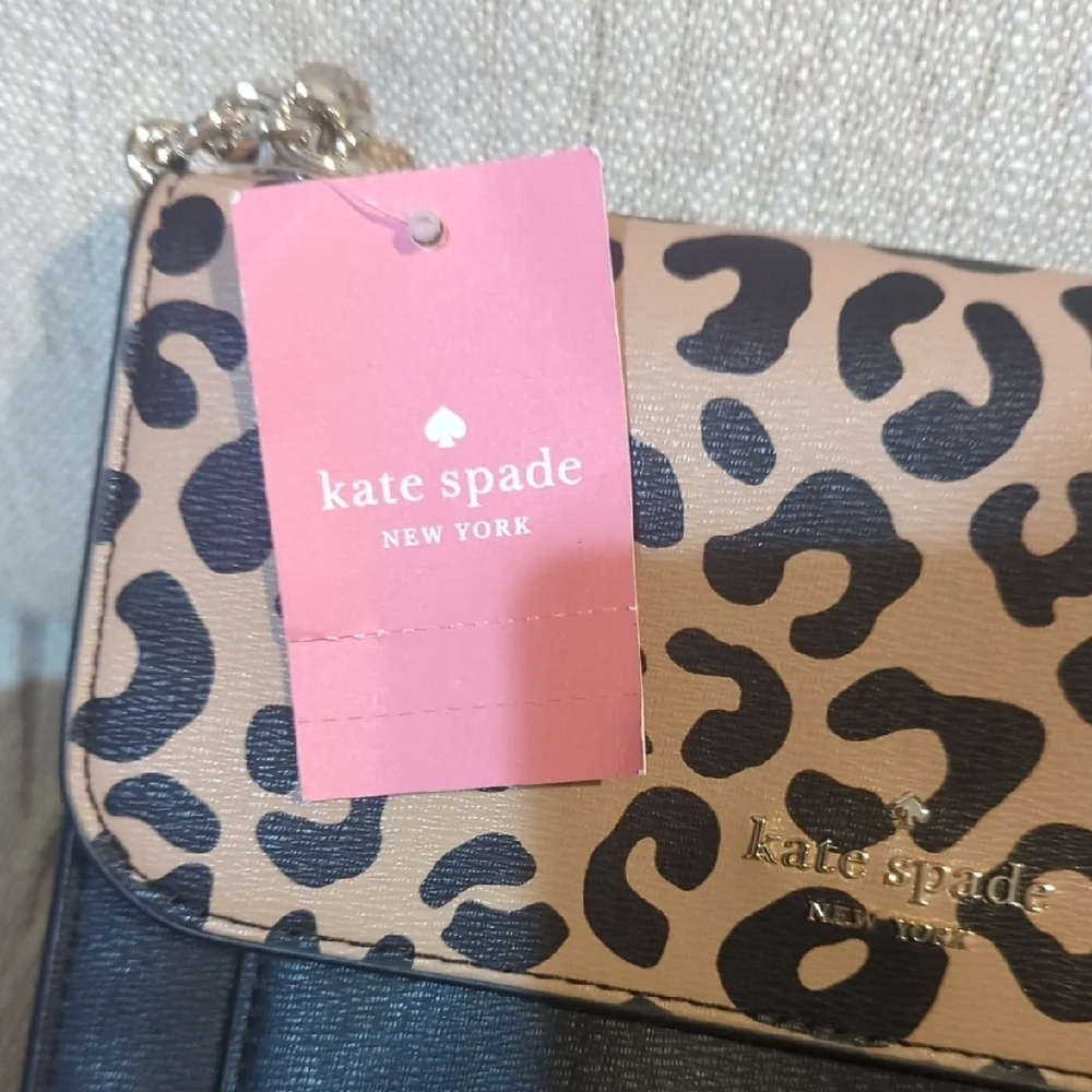 kate spade Black Crossbody with Leopard Print Flap